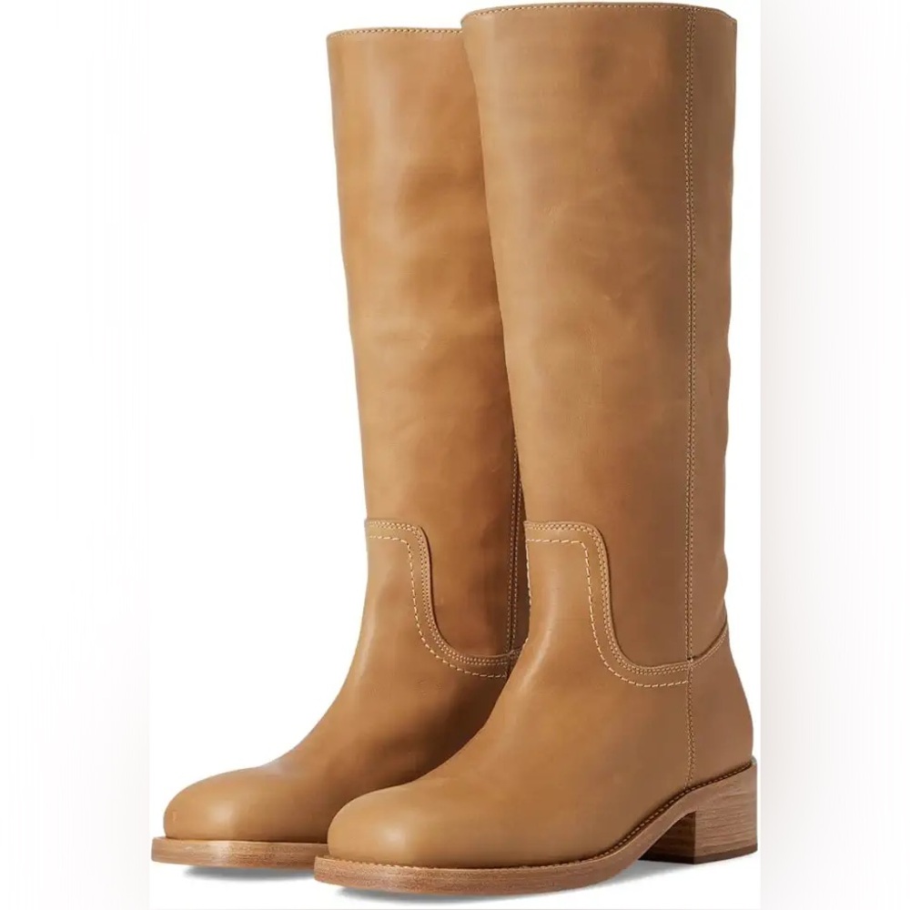 Women’s Tall Leather Riding Boots in Tan